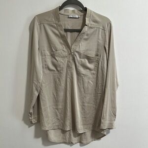 Beige Long Sleeve Blouse